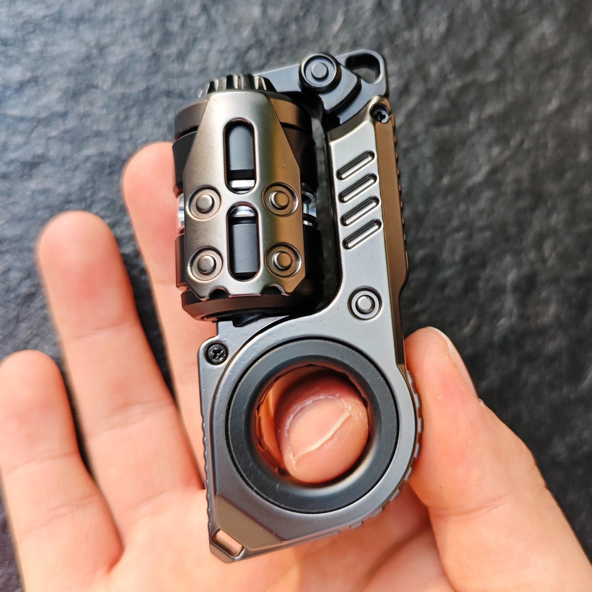 EDC Fidget Slider Toy - Magnetic Push Egg with Tuning Fork & Mechanical Ratchet for Stress Relief and Crisp Sound